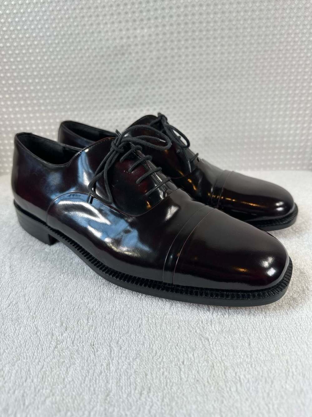 Premier by Rodolfo Valentino Burgundy Leather Cap Toe Oxford Shoes